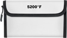 Fireproof Waterproof Document Bag - 5200°F Water Resistant Fire Proof 7.9x5 