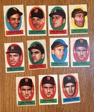1963 TOPPS BASEBALL PEEL-OFFS- 11 LOT DRYSDALE, APARICIO, RICHARDSON, ROBINSON++