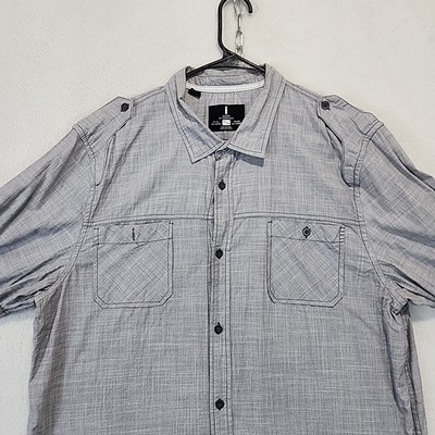 Jeans By Buffalo Men's XXL LS Button Up Grey Shirt Grunge Mechanic Urban Biker