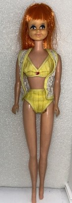 Vintage Maddie Mod 1968 Princess Grace Red Hair Lashes OSS (MM12)