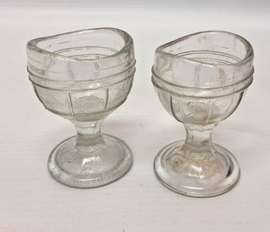 Vintage Glass Eye Wash Cup Set Of 2 Clear Glass