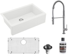 Karran USA QA740220 Quartz QA 34" Farmhouse Single Basin Quartz - Stainless