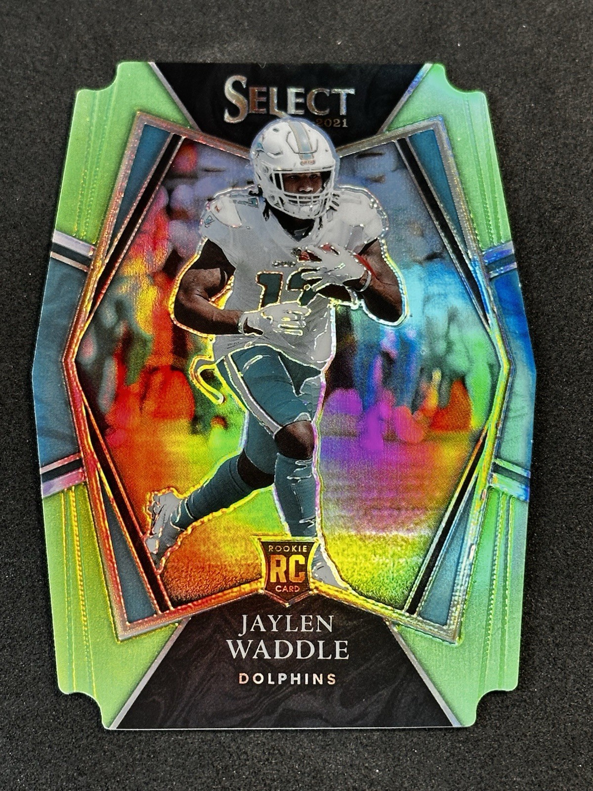 2021 NFL Select JAYLEN WADDLE Premier Die Cut Green Prizm 299/349 Rookie RC