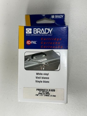 Brady IDPal Label Cartridge White Vinyl 3/4'' x 21 ft. B-439 #81020 19mm x 6.4mm
