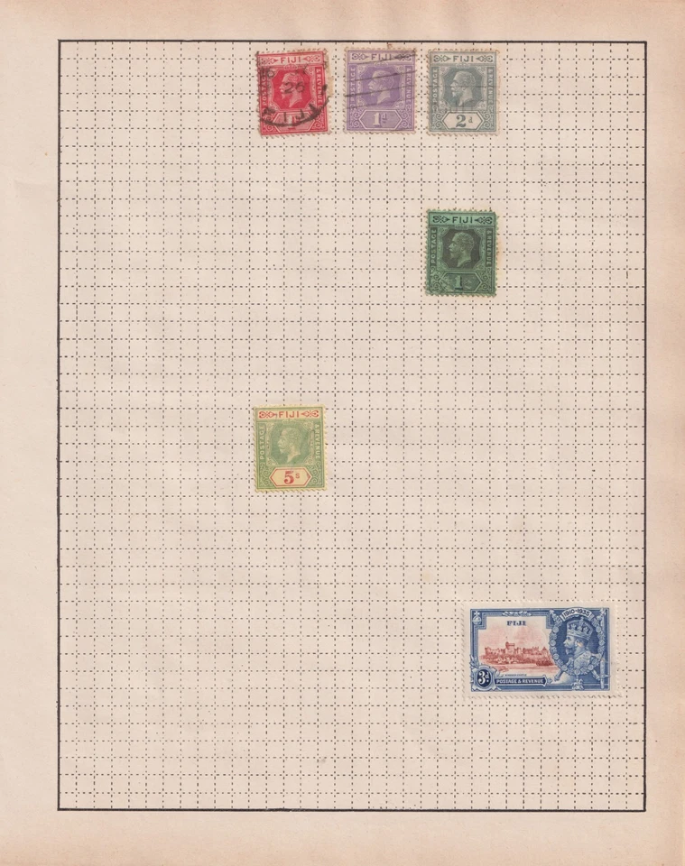 Colección de estampillas FIJI en 17 páginas - Estado mixto - QV en adelante Foto 2 de 4