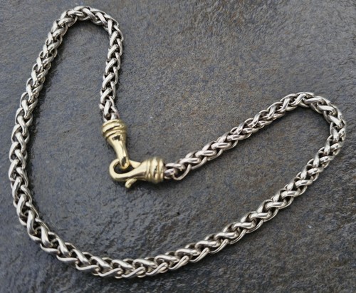 David Yurman Wheat Chain Necklace 14k 585 Solid Gold Clasp 16" 6mm wide - Picture 5 of 8