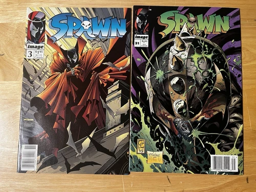 Spawn #3 & 31 NEWSSTAND UPC Image Comics 1st App Redeemer & Cyan Fitzgerald