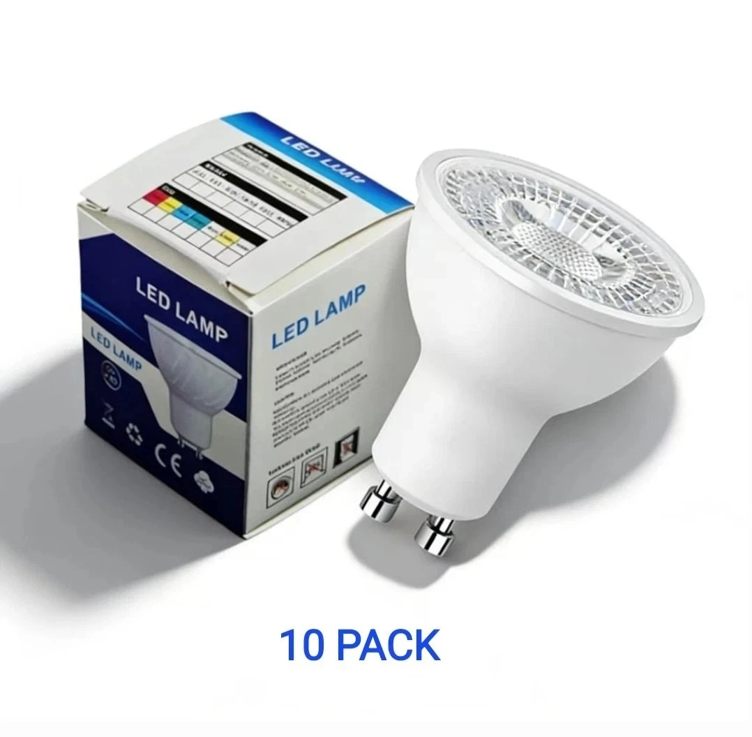 10 X Bombillas LED GU10 5W Blanco Frío 6500K Foco 120° ECO 5W No Regulable Reino Unido