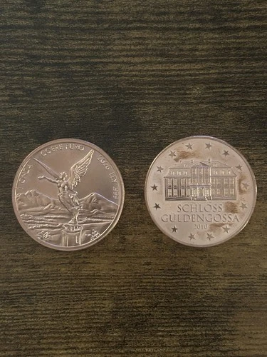 1 Geiger /1 Libertad 1oz. Each Copper Rounds 999 Fine