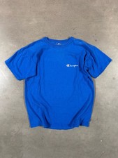 Vintage 90s Champion Blue Made in USA Script Spell Out T-Shirt Size XL