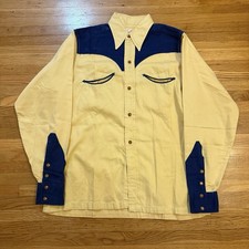 Vintage 1950S Circle G Ranch Wear Western Cotton Pearl Snap Shirt  
