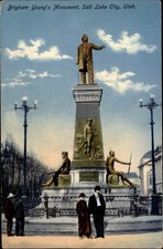 Utah Salt Lake City Brigham Young's Monument ~ vintage postcard sku601