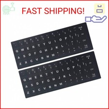 2PCS Universal English Keyboard Stickers, Matte Replacement English Keyboard Sti