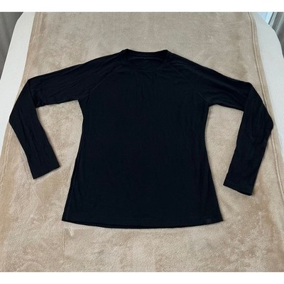 Ridge Base Layer Top Women's XL Black Merino Wool Blend Raglan long sleeve