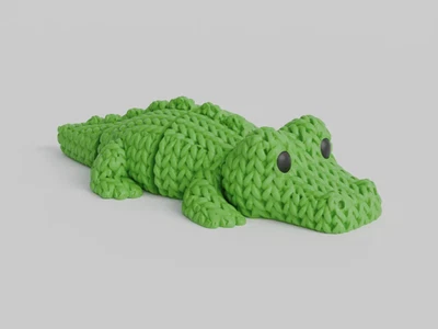Super Cute Crocodile Articulated Flexi Fidget Toys 3D printed. With Keychain