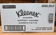 144 Packs Kleenex Pocket Facial Tissue 9 Sheets x 8 x 18