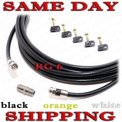 RG6 COAX CABLE 5-300 FT lot HD CA TV Internet Radio rg6 COAXIAL Tri-Shield WIRE