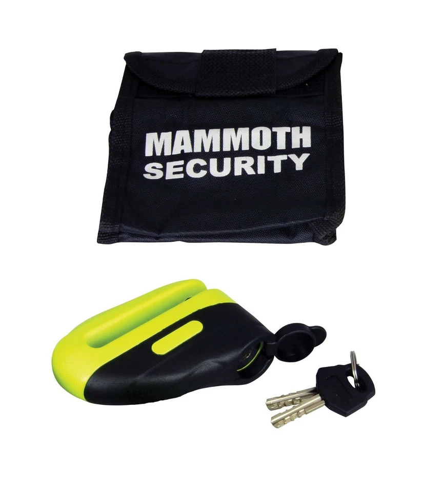 Mammoth Sicherheit Gelb Blast Motorrad Bremsscheibenschloss Mit 6mm Stecker - Bild 1 von 1