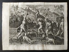 Stradanus Stradano Galle Hunting Tasso Cosimo I Medici Hunting birds 1578