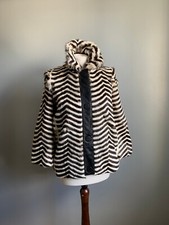 Whistles Goatskin Leather Jacket Black White Hair Fur S/m 8 10 Zebra Rrp£950