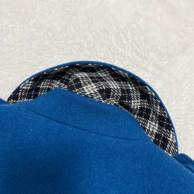 Burberry Blue Label Peacoat Blue Wool Silver Buttons Asian