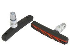 ALTALINE 72MM LONG LONG BOLT-ON BRAKE SHOES W/NUT BLACK/RED.