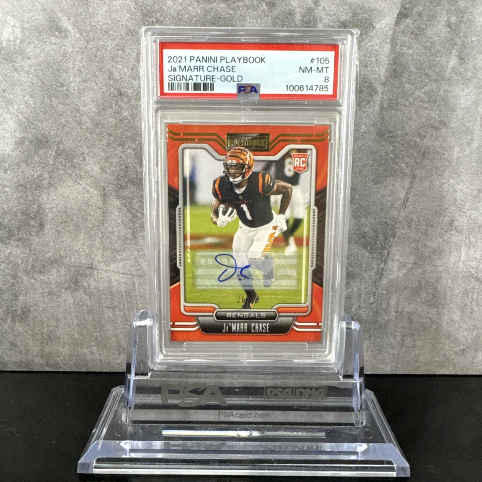 JaMarr Chase Panini Playbook #105 Signature-Gold