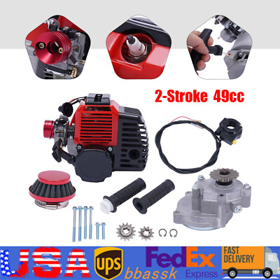 #ad Bicycle Motorized 49CC 2 Stroke Gas Petrol Bike Engine Motor Kit Chain Scooter $114.93