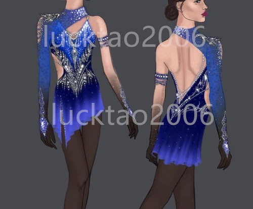 New style Figure Skating Ice Skating Dress Costume Sparkle Best-selling 88106
