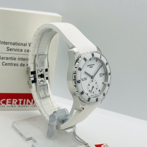 Certina DS First Women's 35mm Steel Sapphire Crystal White Swiss Made Watch - Picture 4 of 8