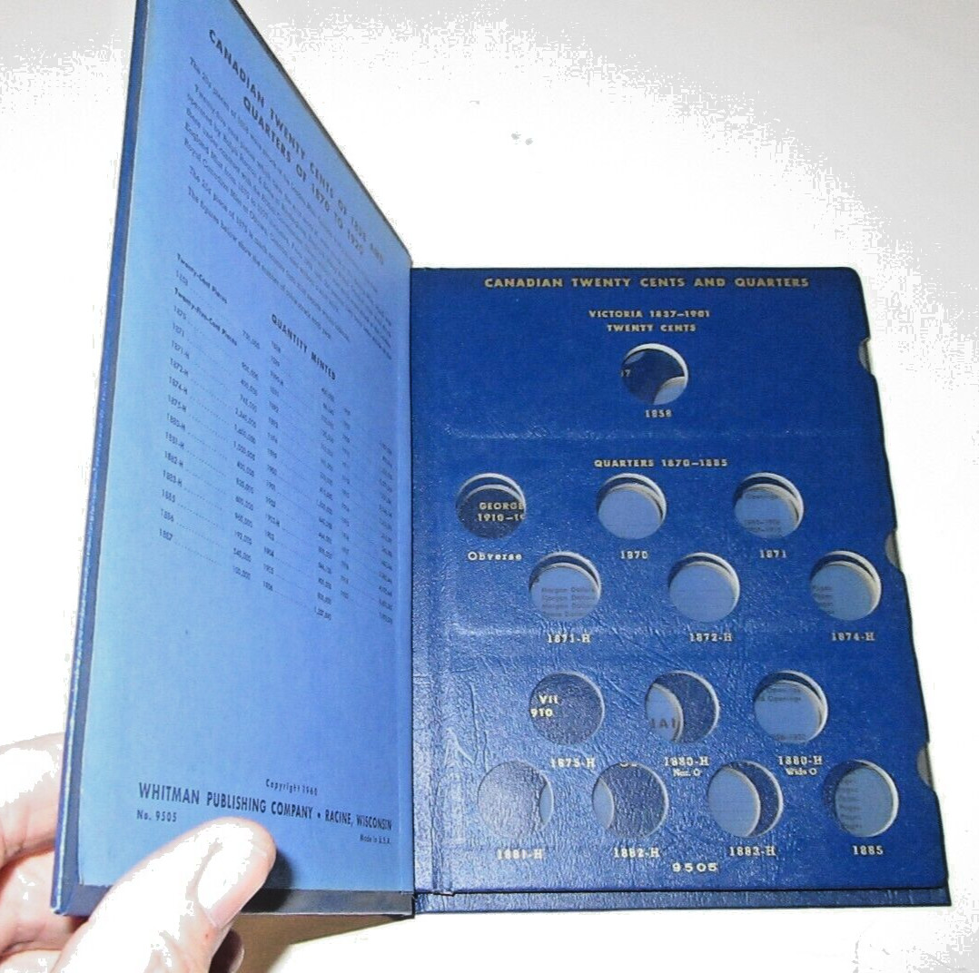 Whitman 9505 Canadian 20 & 25 Cents 1858-1920 Coin Album (NEW old stock scarce)
