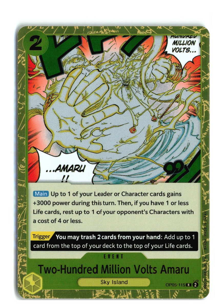 Two-Hundred Million Volts Amaru OP05-115 R One Piece TCG NM | eBay