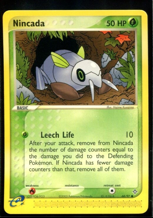 Nincada Common - ex Dragon 68/97 2003 NM Pokemon