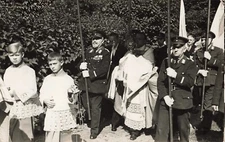 1950s RPPC Postcard Religious Procession Priest Church Real Photo  *Ab6a