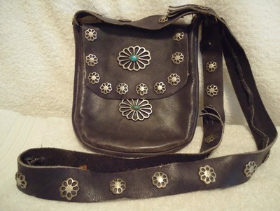 包2 Collection On Ebay Old Vintage Native Indian Navajo Made Bandolier Medicine Bag With Silver Concho