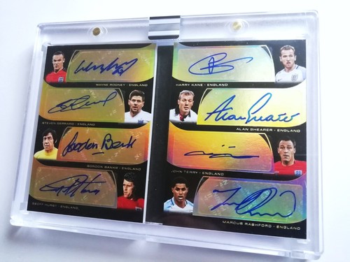 2018 Eminence Soccer ENGLAND Gerrard Rooney Kane Octet Auto Booklet SP Gold /5 - Picture 2 of 8