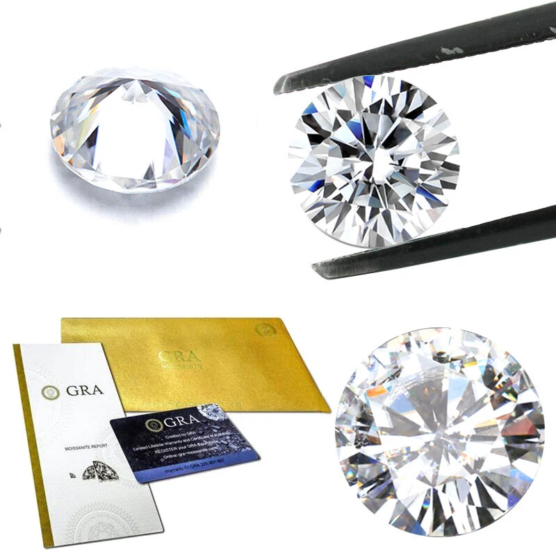 Moissanite Gem Stone White Loose D Color VVS Round Cut W