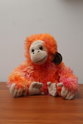 FAO Schwarz Orangutan 12'' Orange Pink  Plush Stuffed Animal New