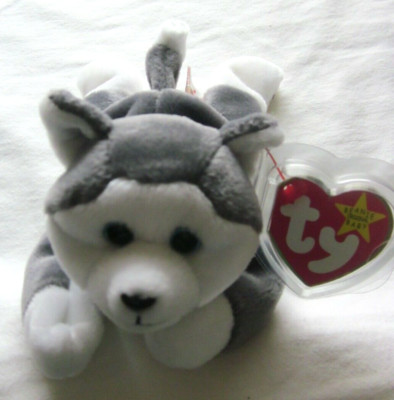 Ty Beanie Baby Nanook the Plush Husky Dog-7.5'' Long -1996-Retired