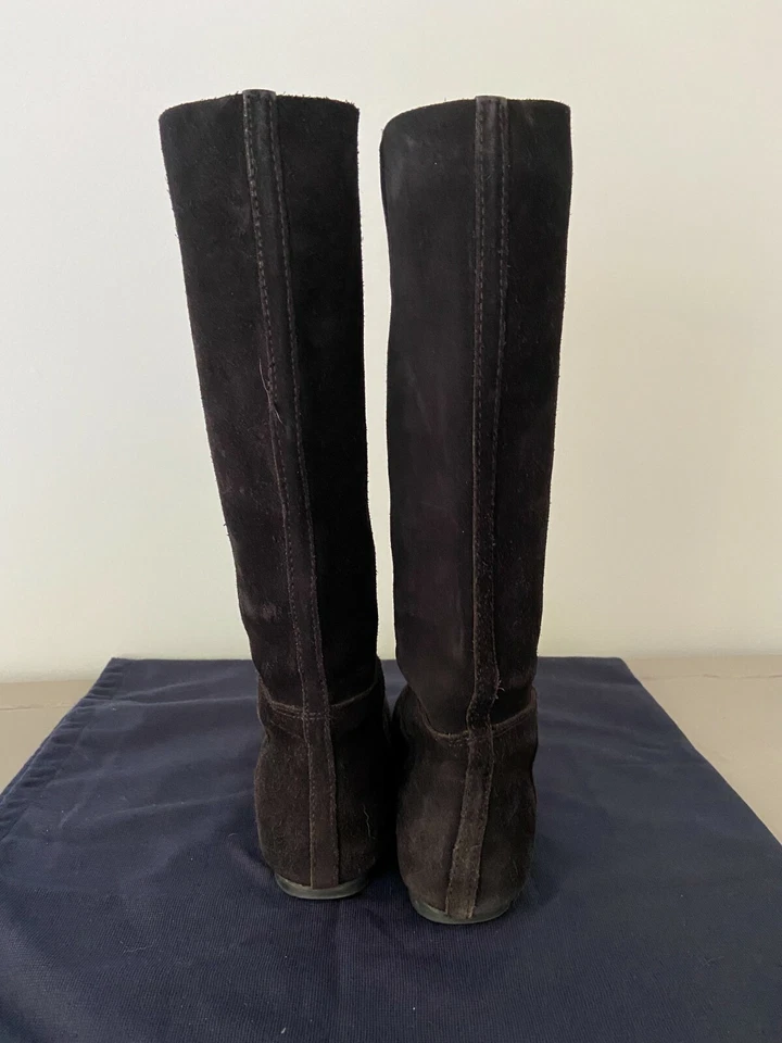 Pedro Garcia kesia «ЛЕГКО» до колена черная замша езды плоский ботинки размер 39 $725 - Изображение 4 из 4