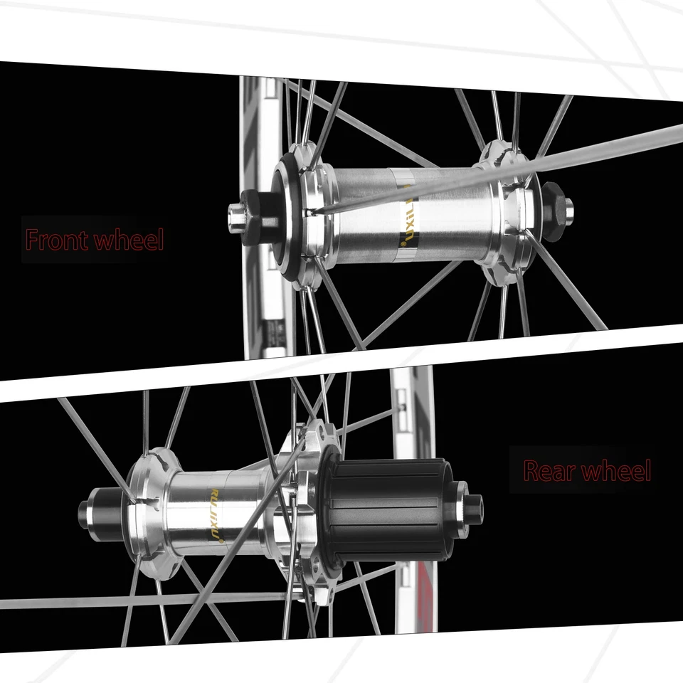 700C Road Bicycle Wheelset V/C/Disc Brake Quick Release Thru Axle Bike Wheels - Image 4 of 4