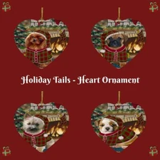 The Stocking Hung Dog Cat Pet Photo Lovers Heart Christmas Tree Ornament