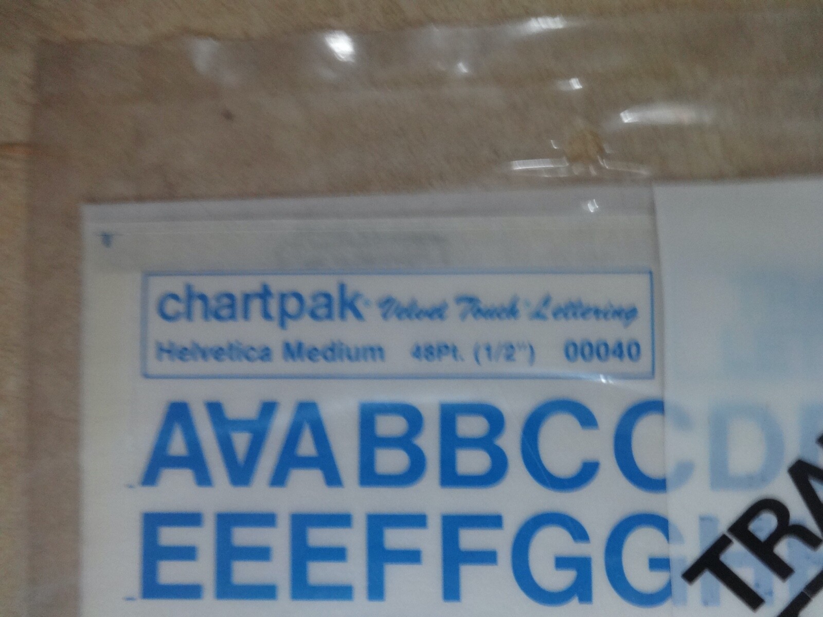 2 x Chartpak Velvet Touch lettering Helvetica Medium 48 Pt, blue