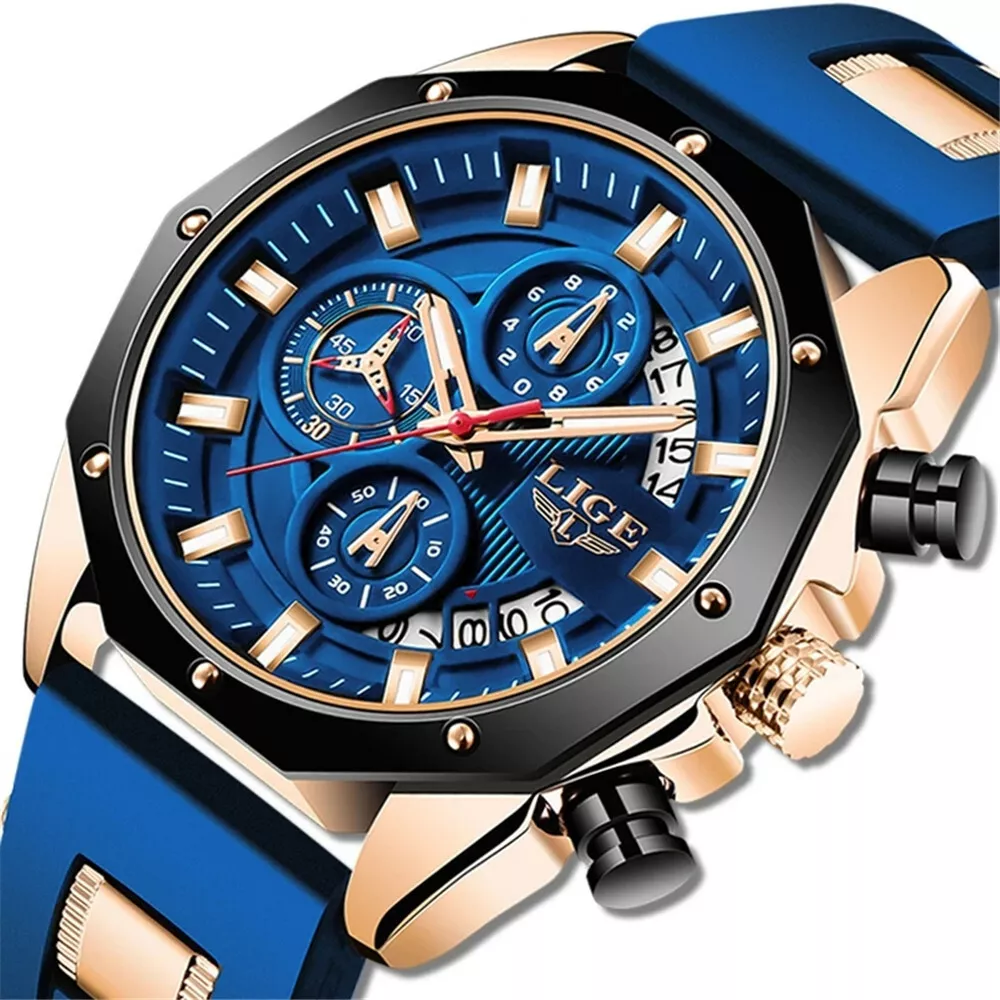 Lige brand best sale men's business watch