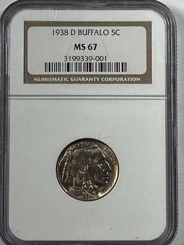 1938-D Buffalo Nickel : NGC MS67