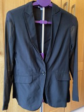 Cabi Black Chiffon Unlined Jacket