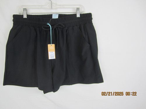 Kona Sol Women's High Waist Quick Dry Swim Board Shorts Black XL