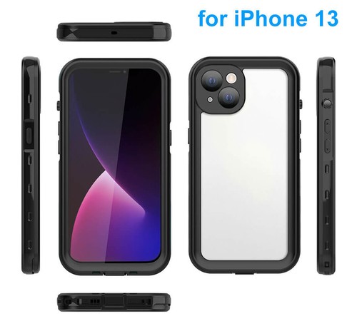 Waterproof Case for iPhone 13, Heavy Duty Shockproof Protector Cover Black - Picture 2 of 5