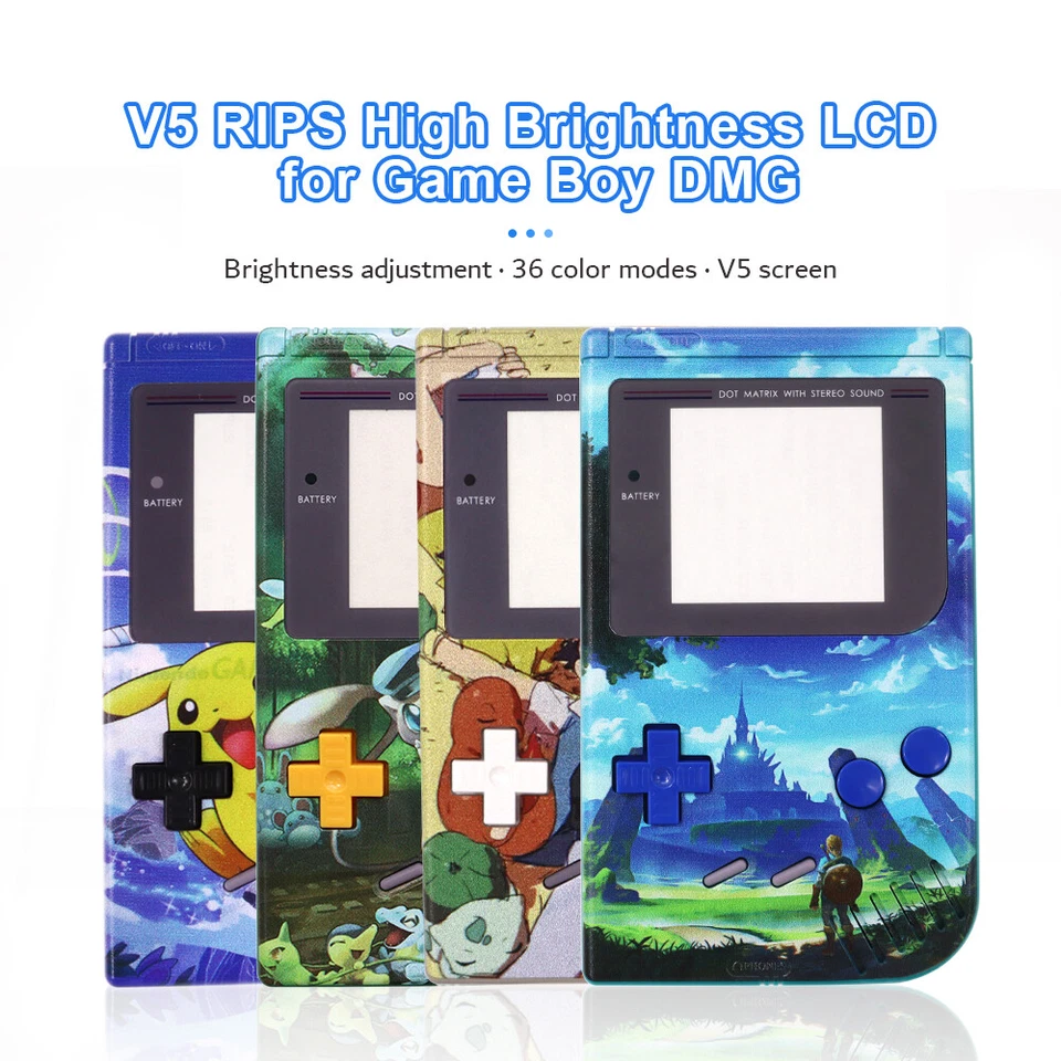 IPS V5 Ultra OSD Menu Backlight LCD Kit Speaker+UV Printed Shell For Gameboy DMG - Image 3 of 4
