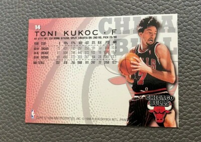 1996-97 Fleer Chicago Bulls Basketball Card #14 Toni Kukoc